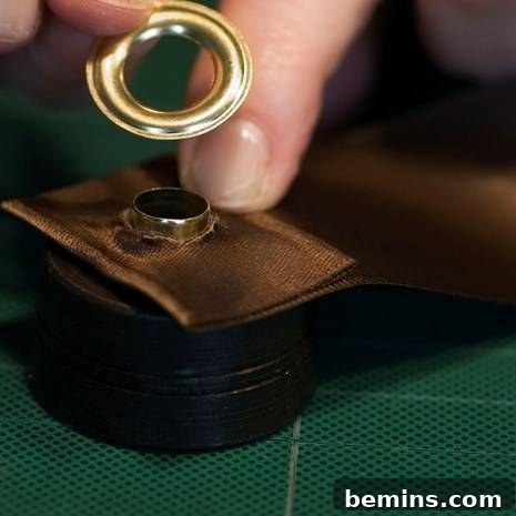 Inserting the grommet pieces