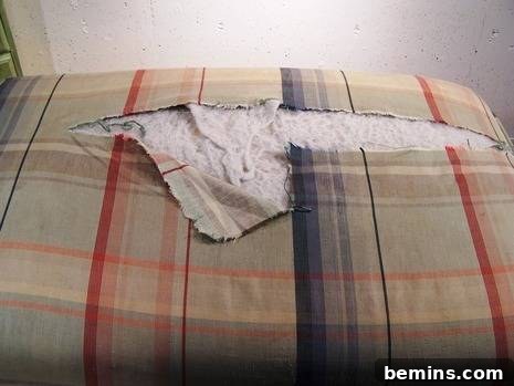Close-up of the Tear in the Ottoman