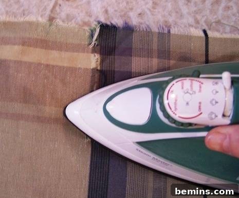 Ironing the Interfacing to Close a Small Tear