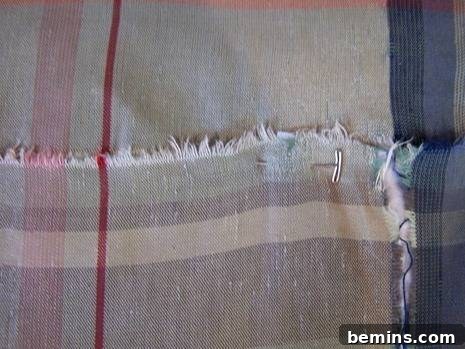 Closing the Tear with Interfacing and Ironing