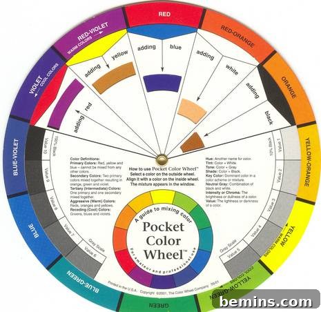 Color Palette of the Heart 3 An in-depth color wheel illustrating the mixing of colors to create secondary and tertiary hues.