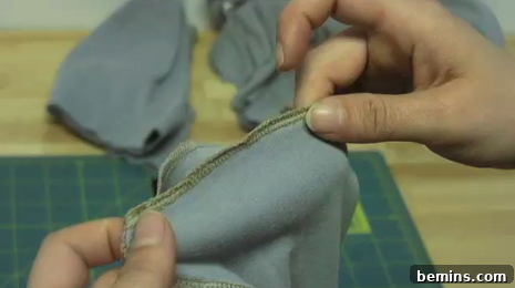 Serge around the sleeve openings