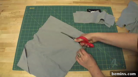 Cut fabric strips for the sash