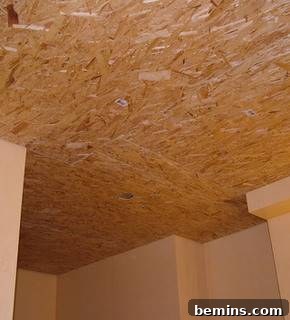 Chalk line snapped across the ceiling