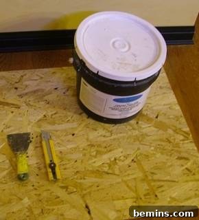 Tools used for installing polystyrene ceiling tiles