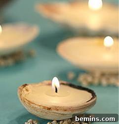 Seashell Candles: A charming seashell candle.