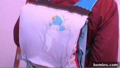 A backpack made of old tshirts. Recycled T-Shirt Backpack.