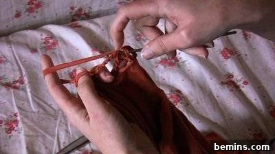 Hand Knitting Brown Cloth