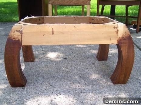 Ottoman with unusual legs