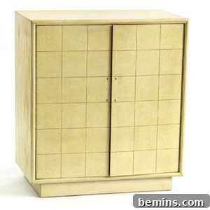 Cabinet transformed with silver and gold leaf