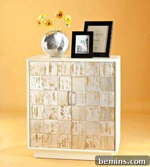 Knotty pine cabinet before makeover