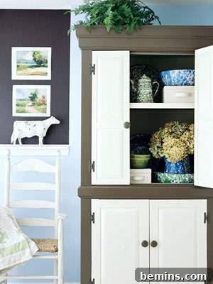 Nine Brilliant Bookcase Transformations 17 Knotty Pine Cabinet Transformed - After