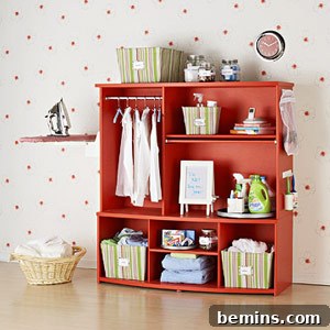 Nine Brilliant Bookcase Transformations 7 Thrift Store Entertainment Center Turned Laundry Station - After