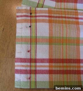 Sewing Sides of Bottom Napkin