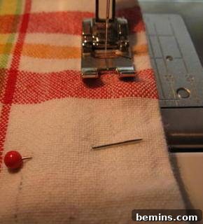 Sewing Sides of Bottom Napkin Complete
