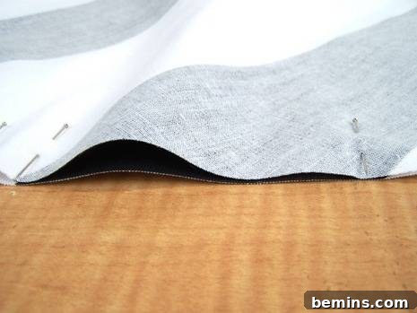 Pinning Fabric Stripes