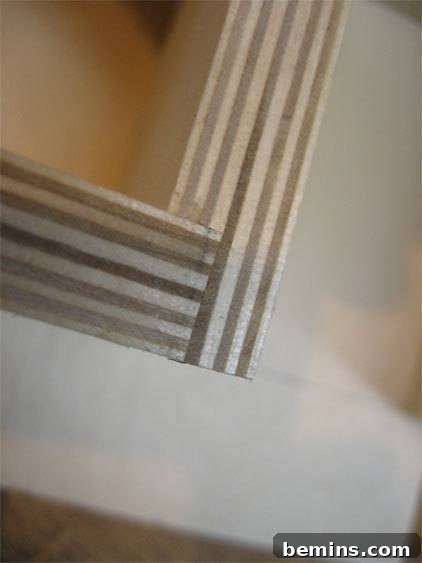 A neatly cut side of a white wall, showcasing the clean lines of the design.