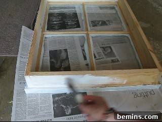 Painting the window frame with latex enamel