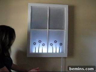 Finished illuminated wall art hanging on the wall