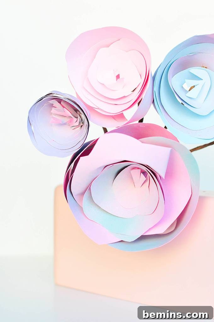 Crafting Paper Roses: A Beginner's Guide 6 A single, elegant paper rose in full bloom.
