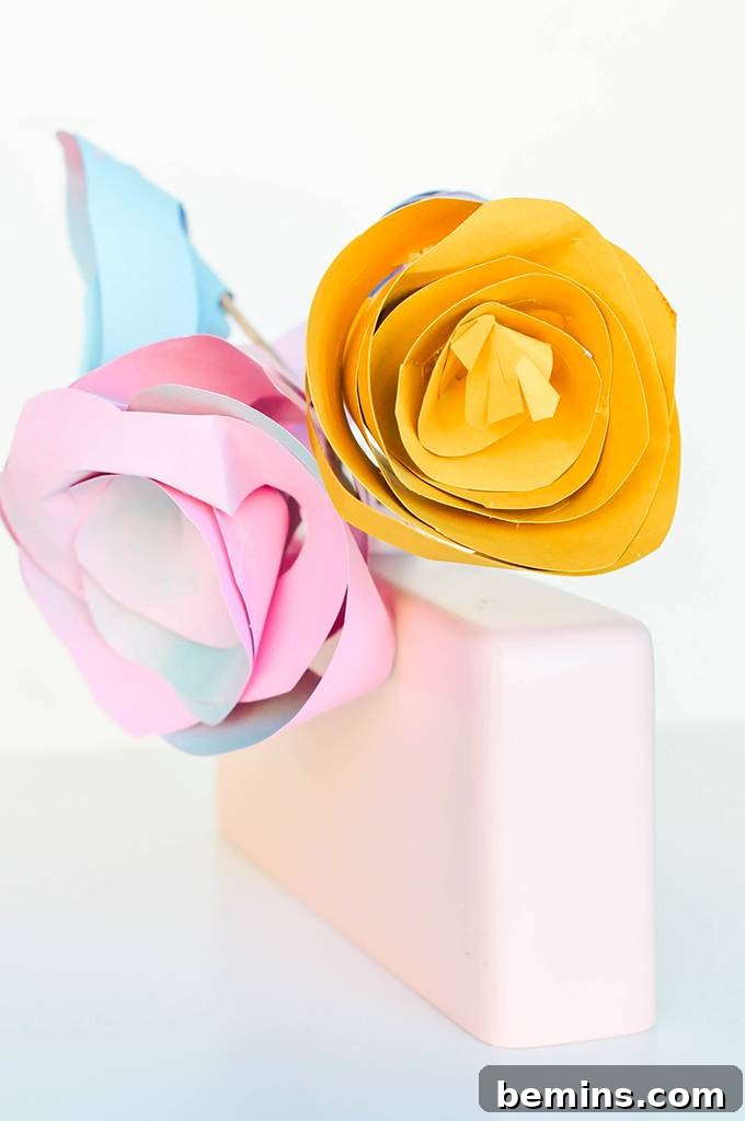 Crafting Paper Roses: A Beginner's Guide 8 A collection of DIY paper flowers in various colors and styles.