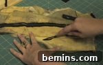 Cutting the fur into strips for the Bigfoot costume