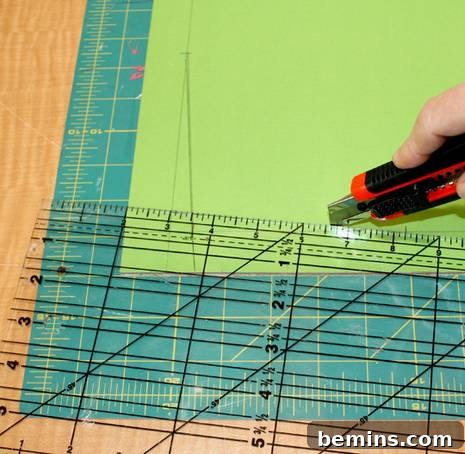 Cutting out the cardboard pillow form