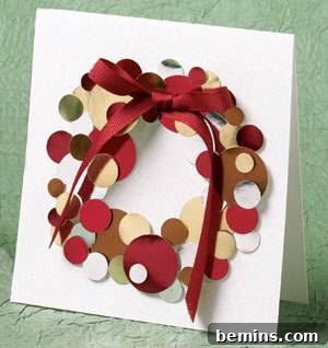 Handmade Christmas Card with Circles