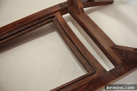 Removing remaining nails from the chair back