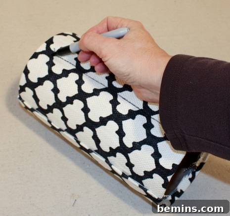 Marking the Ribbon Slot Fabric