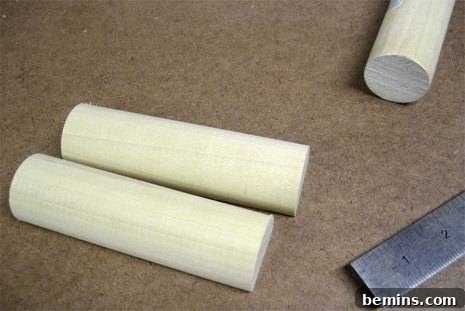 Sliced Dowel Ready for Mounting
