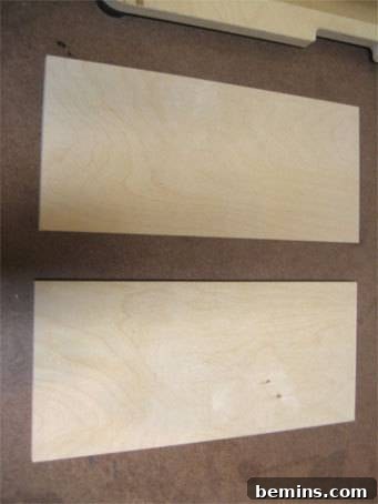 How to Craft Your Own Box Joint Jig at Home 3 Two precisely cut pieces of 1/2' plywood, ready to be assembled as the foundation of the box joint jig.