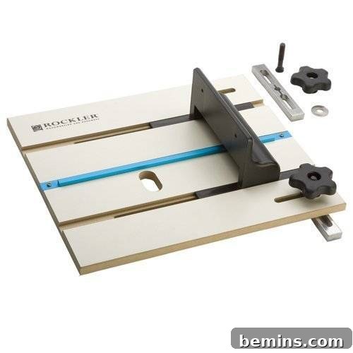 A commercially available box joint jig, offering a convenient alternative to building your own.