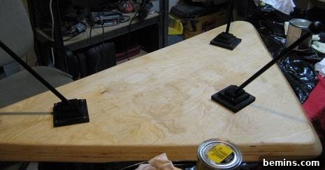 Three legs are on a triangular table.