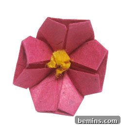 A sculpture of a pink flower.