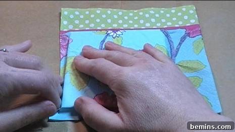 Applying Paper Napkin to Tile