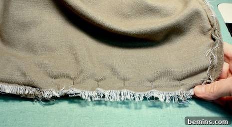 Sewing the new seam
