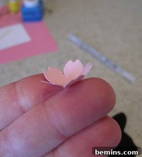 Attaching Pink Flowers to the Branch