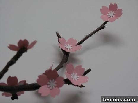 Paper Cherry Blossom Branch in a Vase