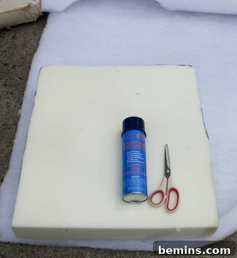 Wrapping Foam in Batting