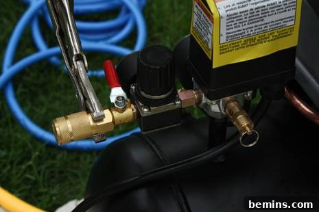 Setting Up Your Air Compressor for Optimal Tool Performance 10 Attaching Female Coupler Plug to Air Hose