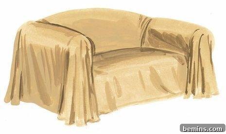 How to DIY a Custom Sofa Cover 4 Diagram illustrating the underlayer dimensions for a sofa wrap