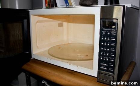 Dirty Microwave Before Cleaning
