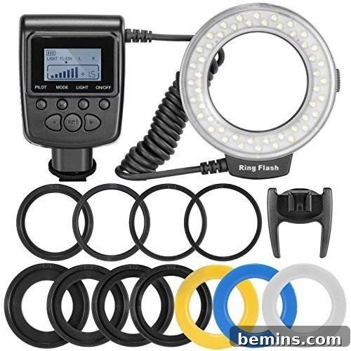Example of a commercially available camera light ring
