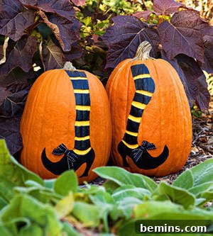 Creative Pumpkin Decorating Ideas: No Carving Required 2 Decorated pumpkin with ribbons