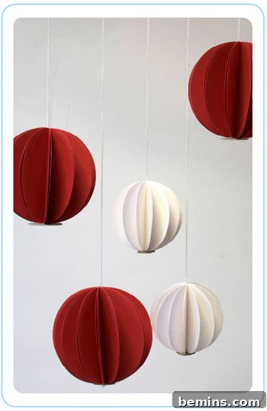 Festive Paper Ornaments 2 Handmade paper baubles in various colors