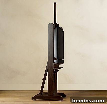 Close-up of a TV wall mount showing the mounting hardware.
