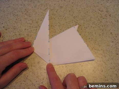 A person is trying Origami with a paper.