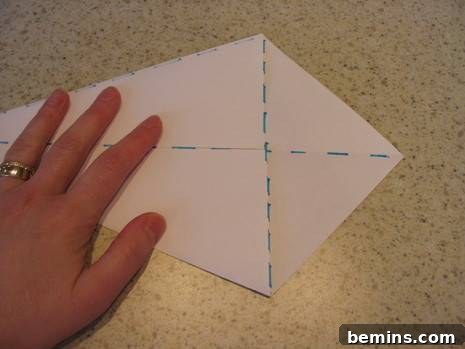 Fold tip on the right to the left