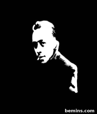 A refined stencil design of a man with a cigarette, clearly illustrating connected black areas for precision cutting, demonstrating the vital 'bridging' technique for a durable stencil.